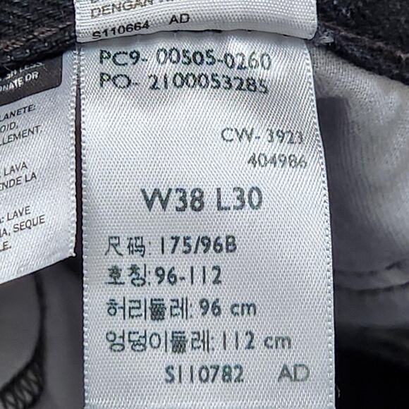 Levi's 505 Jeans Mens 38x30 Black Straight Leg Regular Fit Zip Fly Red Tab - Picture 16 of 16